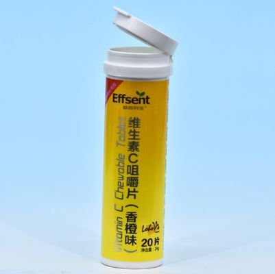 Plastic PP Tubes with or without Desiccant Spiral Lids for the packaging of supplements